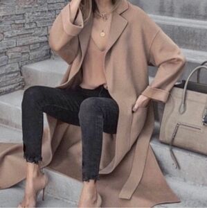 Zara Wool Blend Coat Light Camel Size XS